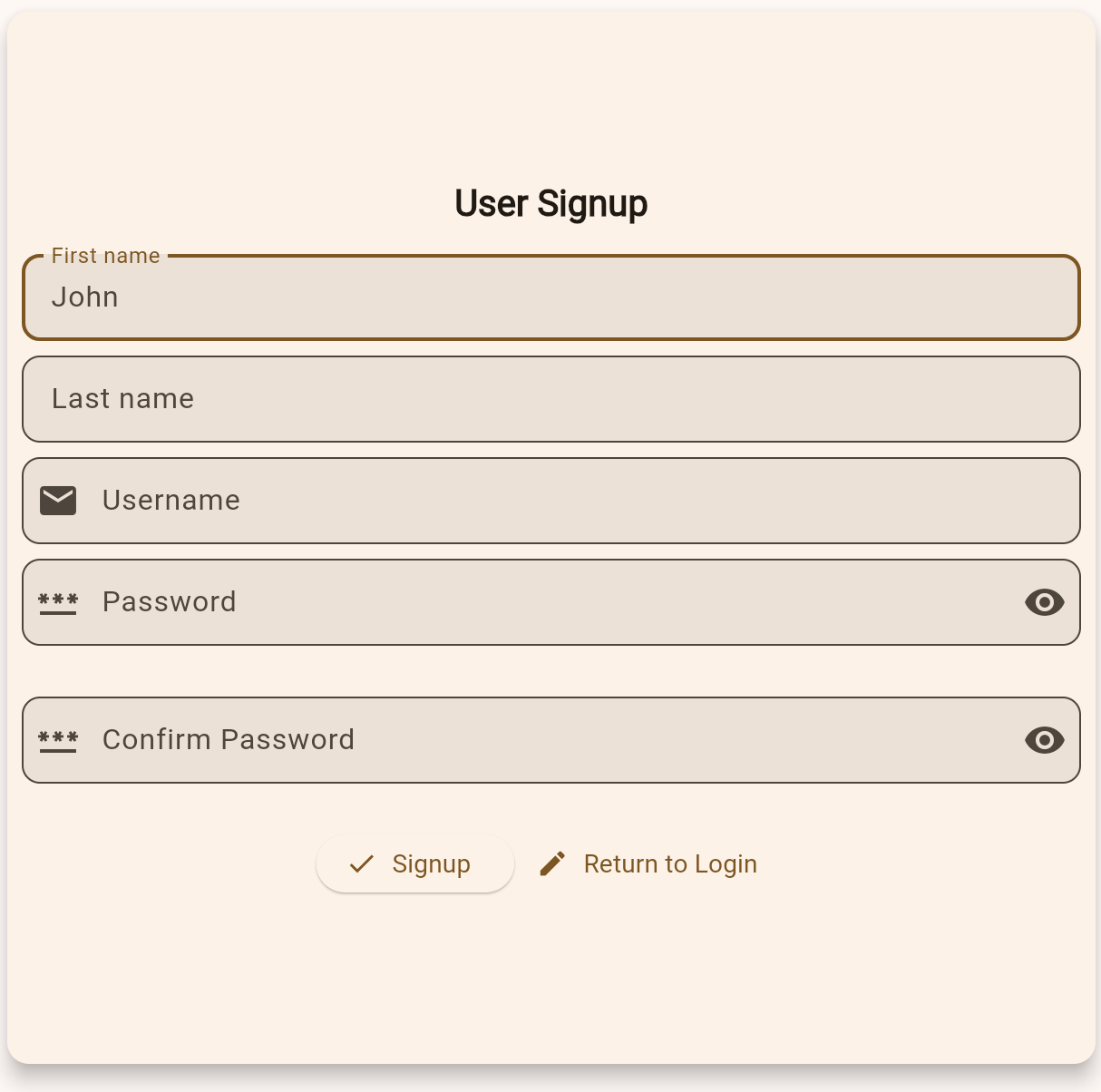 Onboarding screen for sign in and initial setup