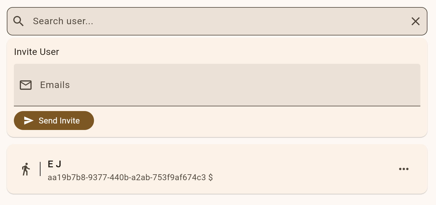 Users list page with account roles and management actions